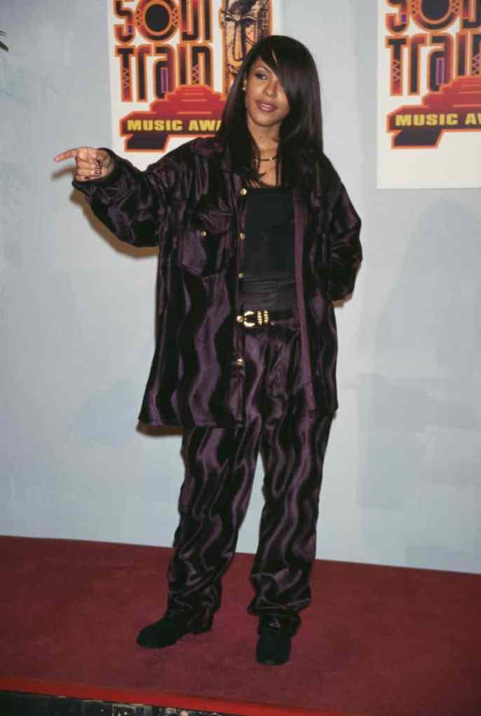American singer and actress Aaliyah (1979-2001) attends the 11th Soul Train Music Awards, held at the Shrine Auditorium in Los Angeles, California, 7th March 1997.
