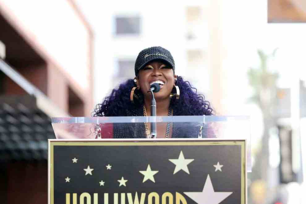 LOS ANGELES, CALIFORNIA - NOVEMBER 08: Missy Elliott speaks onstage during her Hollywood Walk of Fame Star Ceremony at Hollywood Walk of Fame on November 08, 2021 in Los Angeles, California.