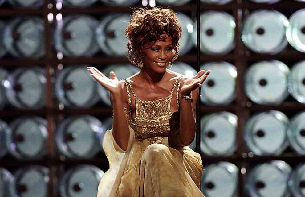 LAS VEGAS, NV ? SEPTEMBER 15: Singer Whitney Houston is seen performing on stage during the 2004 World Music Awards at the Thomas and Mack Center on September 15, 2004 in Las Vegas, Nevada.