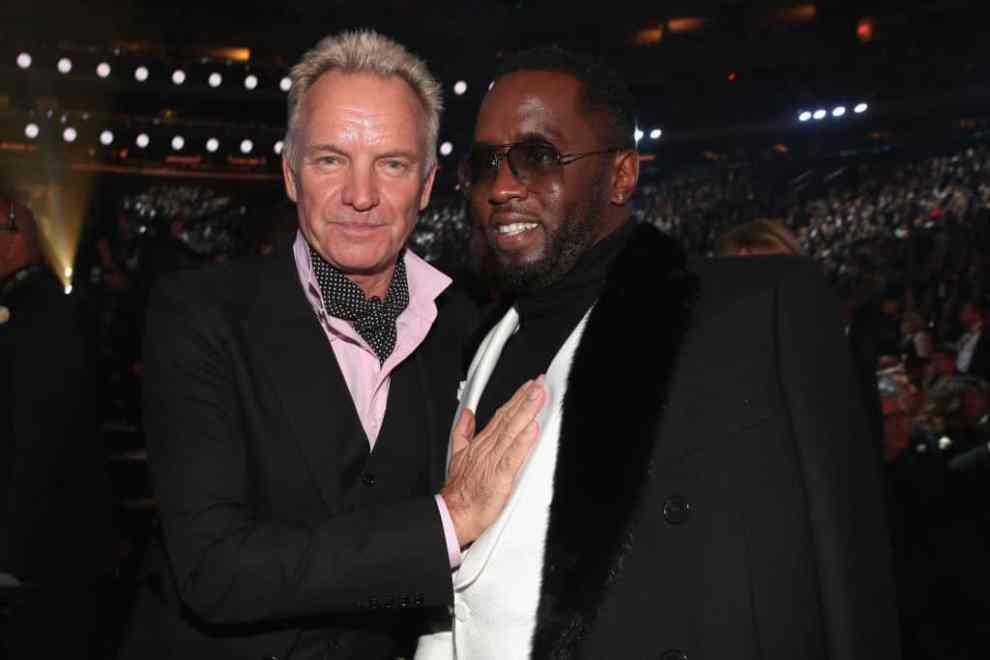 NEW YORK, NY - JANUARY 28: Recording artists Sting and Diddy attend the 60th Annual GRAMMY Awards at Madison Square Garden on January 28, 2018 in New York City.