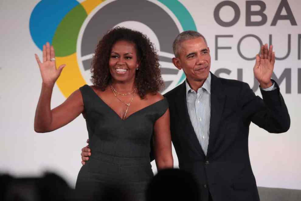 CHICAGO, ILLINOIS - OCTOBER 29: Former U.S. President Barack Obama and his wife Michelle close the Obama Foundation Summit together on the campus of the Illinois Institute of Technology on October 29, 2019 in Chicago, Illinois. The Summit is an annual event hosted by the Obama Foundation.