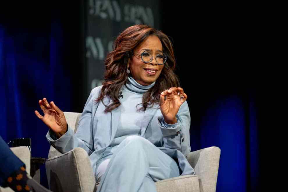 NEW YORK, NEW YORK - SEPTEMBER 12: Oprah Winfrey with George Stephanopoulos and Arthur C. Brooks discuss "Build The Life You Want" at The 92nd Street Y, New York on September 12, 2023 in New York City.