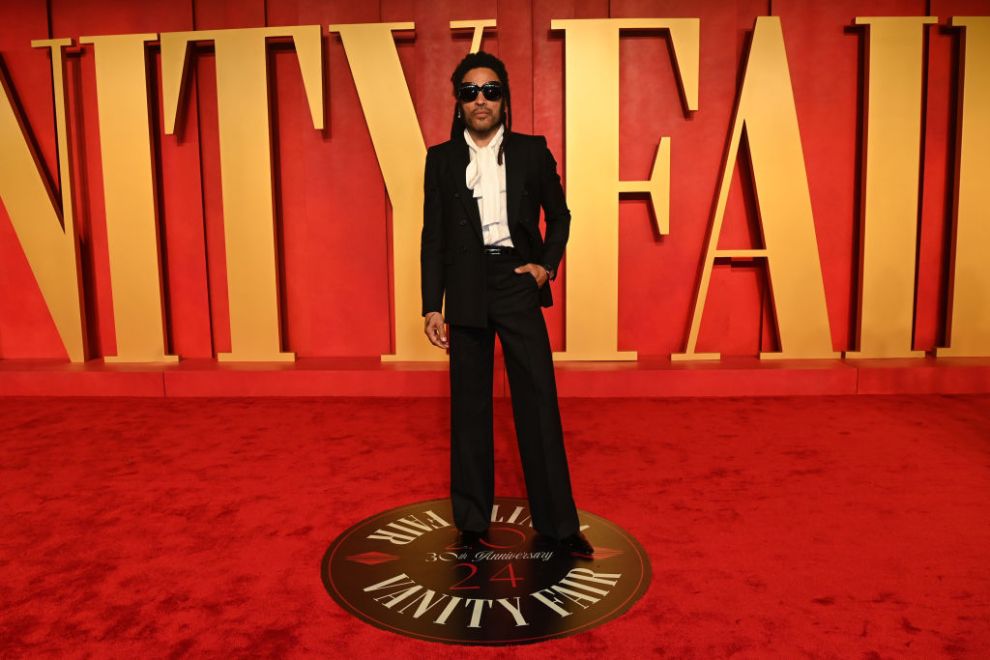 Lenny Kravitz at the 2024 Vanity Fair Oscar Party red carpet