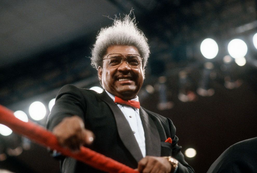UNSPECIFIED - CIRCA 1990: Boxing promoters Don King is seen in this portrait standing in the ring prior to the start of a boxing match circa 1990.