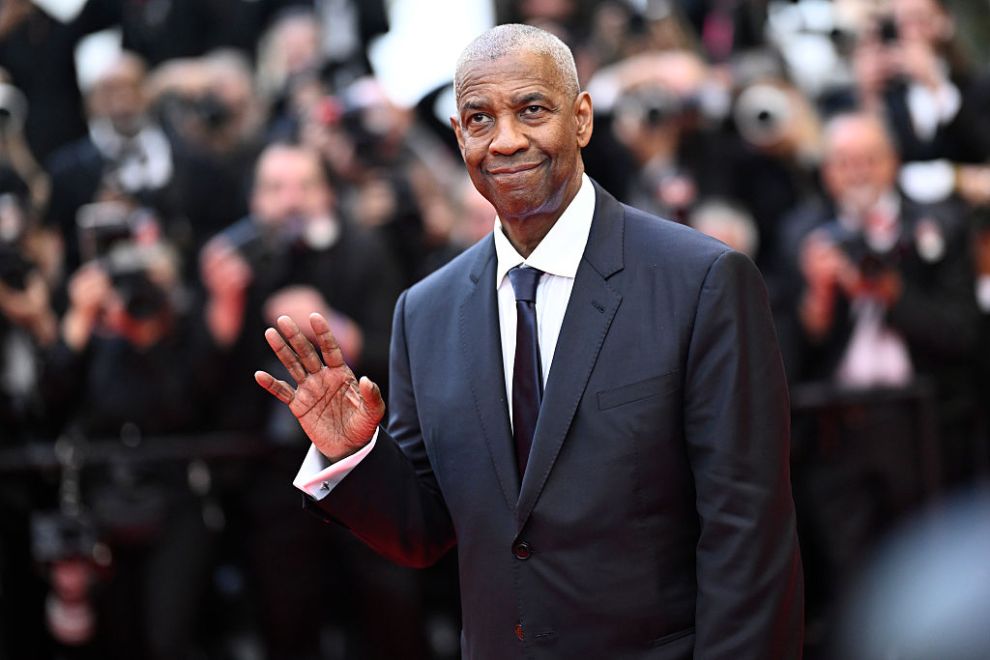CANNES, FRANCE - MAY 19: Denzel Washington attends the "Highest 2 Lowest" red carpet at the 78th annual Cannes Film Festival at Palais des Festivals on May 19, 2025 in Cannes, France.