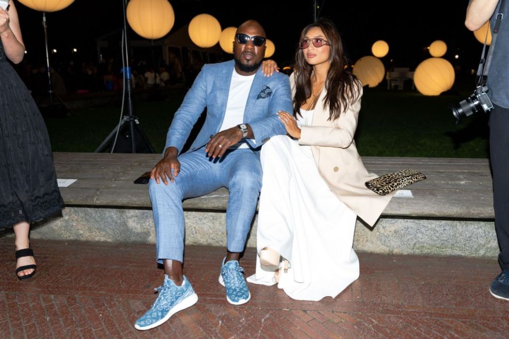 NEW YORK, NEW YORK - SEPTEMBER 08: Jeezy and Jeannie Mai attends the Prabal Gurung NYFW Fashion Show at Robert F. Wagner Park on September 08, 2021 in New York City.