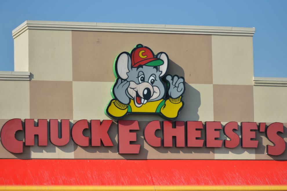 A general view of a 'Chuck E. Cheese's' logo in South Edmonton Common, a retail power centre located in Edmonton, Alberta. On Tuesday, September 11, 2018, in Edmonton, Alberta, Canada.